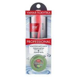 Набор Splat Профешнл зубная щетка ультра комплит средней жесткости + зубная нить объемная с бергамотом и лаймом 30 м
