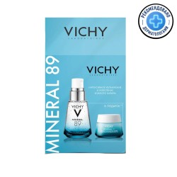 Набор Vichy Минерал 89 Интенсивное увлажнение и укрепление кожного барьера гель-сыворотка + крем интенсивно увлажняющий 72 ч 30 мл + 15 мл