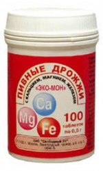 Дрожжи пивные Эко-Мон с кальцием, магнием и железом 100 шт. табл. 0.5 г