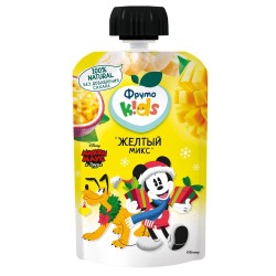 Пюре ФрутоKids желтый микс яблоко банан абрикос манго маракуйи с 8 мес 90 г
