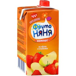 Компот Фрутоняня яблоко клубника с сахаром с 3 лет 0.5 л