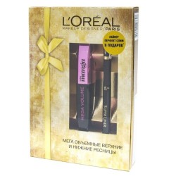 Набор Мэйбеллин Мега Волюм Мисс Манга тушь для ресниц + суперлайнер для глаз Перфект Слим 8.5 мл+1 мл черный