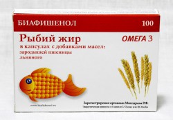 Рыбий жир Биафишенол с маслом зародышей пшеницы и льна 100 шт. капс. 0.3 г