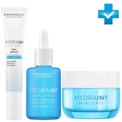 Набор Dermedic Гидрейн3 Гиалуро крем-гель + сыворотка + крем для контура глаз 50 мл + 30 мл + 15 мл