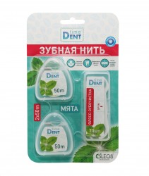 Набор TimeDent зубная нить 50 м 2 шт + флосс-зубочистка 10 шт