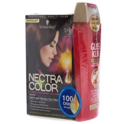 Набор Schwarzkopf краска для волос Нектра Калор 568 Темный орех + шампунь Глисс Кур Защита цвета 60 мл + 250 мл