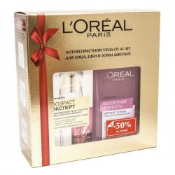 Набор L'Oreal Возраст эксперт 45+ скульптор крем-уход + тоник Трио Актив Абсолютная Нежность для сухой и чувствительной кожи 50 мл+200 мл
