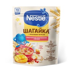 Каша молочная Nestle Шагайка мультизлаковая яблоко манго гранат с воздушными фигурками с 12 мес 190 г