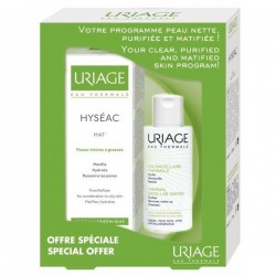 Набор Uriage Исеак крем уход матирующий + мицеллярная вода очищающая 40 мл + 50 мл