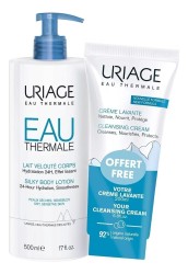 Набор Uriage крем очищающий пенящийся (Лаванте) + молочко увлажняющее для тела О'Термаль 200 мл + 500 мл