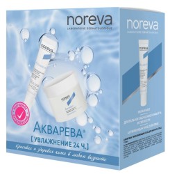 Набор Noreva Акварева Увлажнение 24 часа крем для лица ночной + крем для кожи вокруг глаз 50 мл + 15 мл
